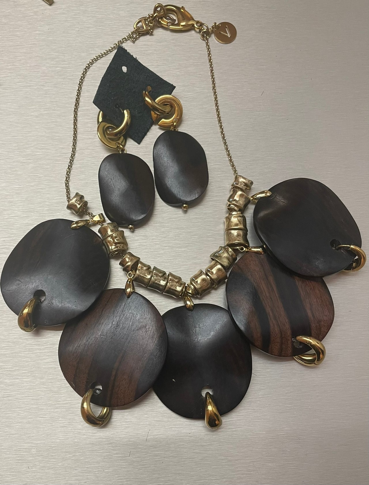 Collier avec pastilles en ébène - Collection Ethnique