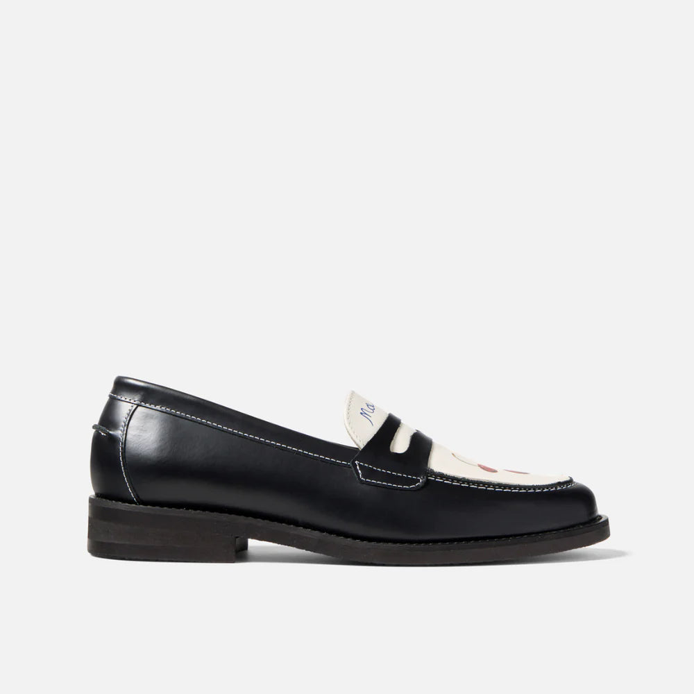 Mocassins Wilde Black & White Cherry