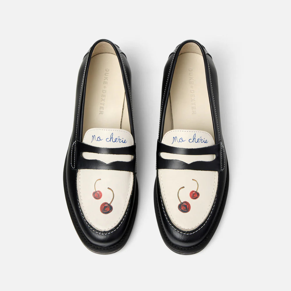 Mocassins Wilde Black & White Cherry