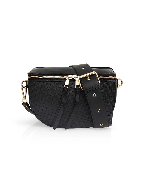 La Banane Tchikita en cuir agneau noir tresse sublime