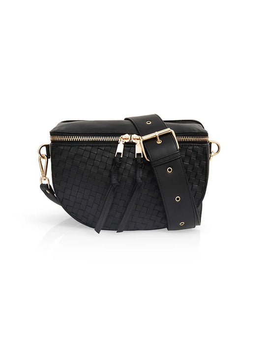 La Banane Tchikita en cuir agneau noir tresse sublime