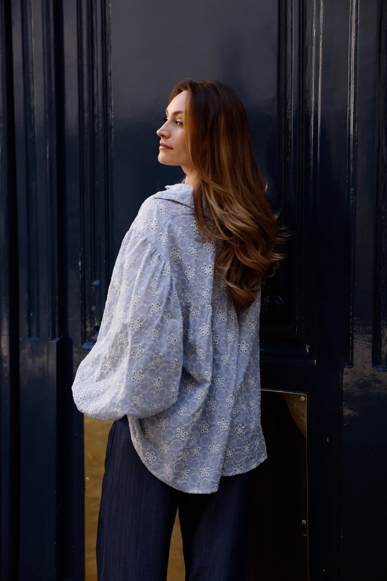 Blouse NATACHA - broderie Bleue