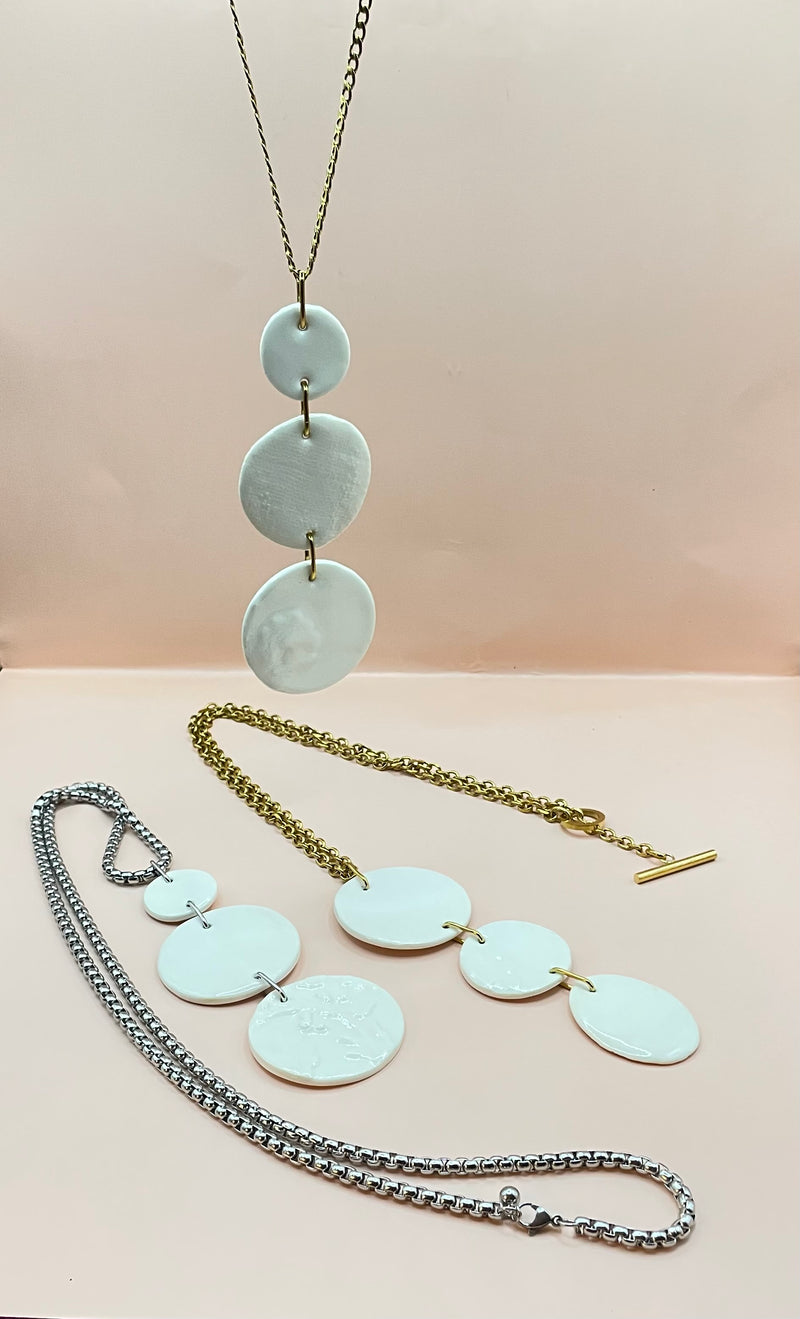 Collier pastilles de porcelaine