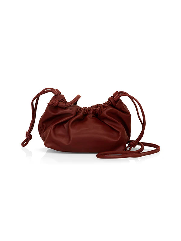Sac Denise en agneau plonge bordeaux chic