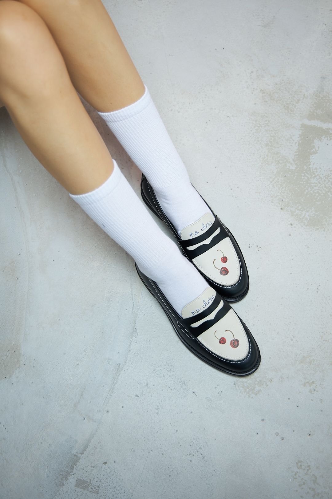 Mocassins Wilde Black & White Cherry