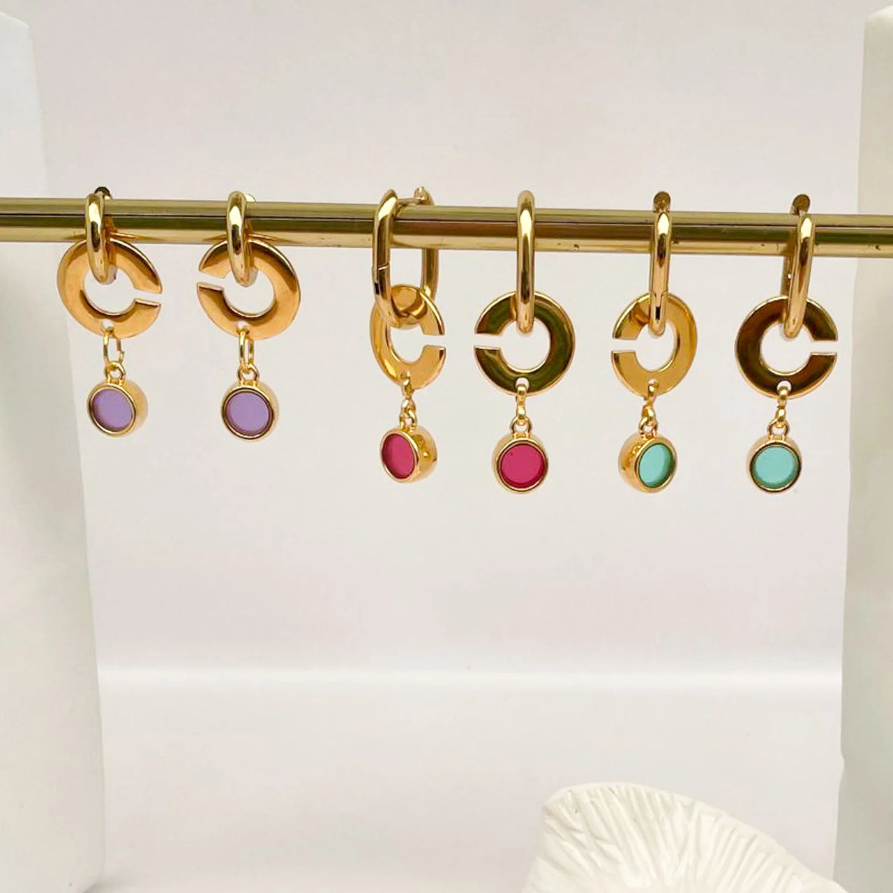 Boucles d'oreilles vitrail rond x CRISTAL - Violet