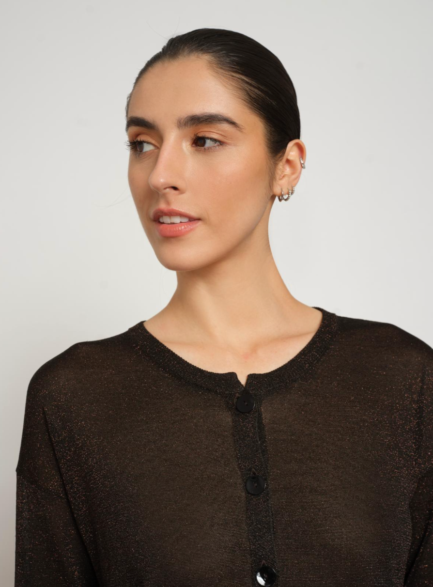 Cardigan en viscose Gala - Marron foncé