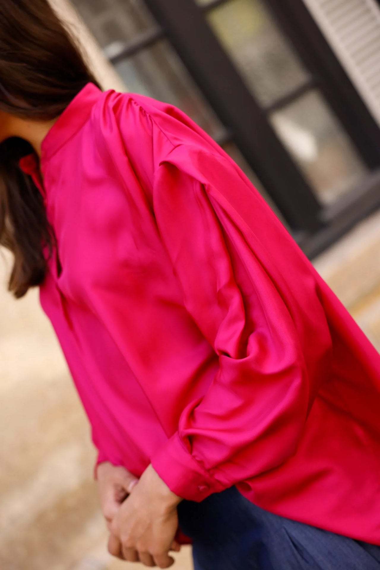 Blouse CLYDE - Fuchsia - 100% Soie
