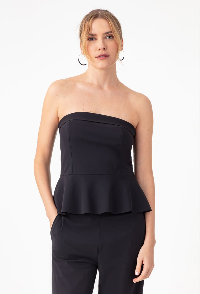 Bustier Camille noir en jersey technique