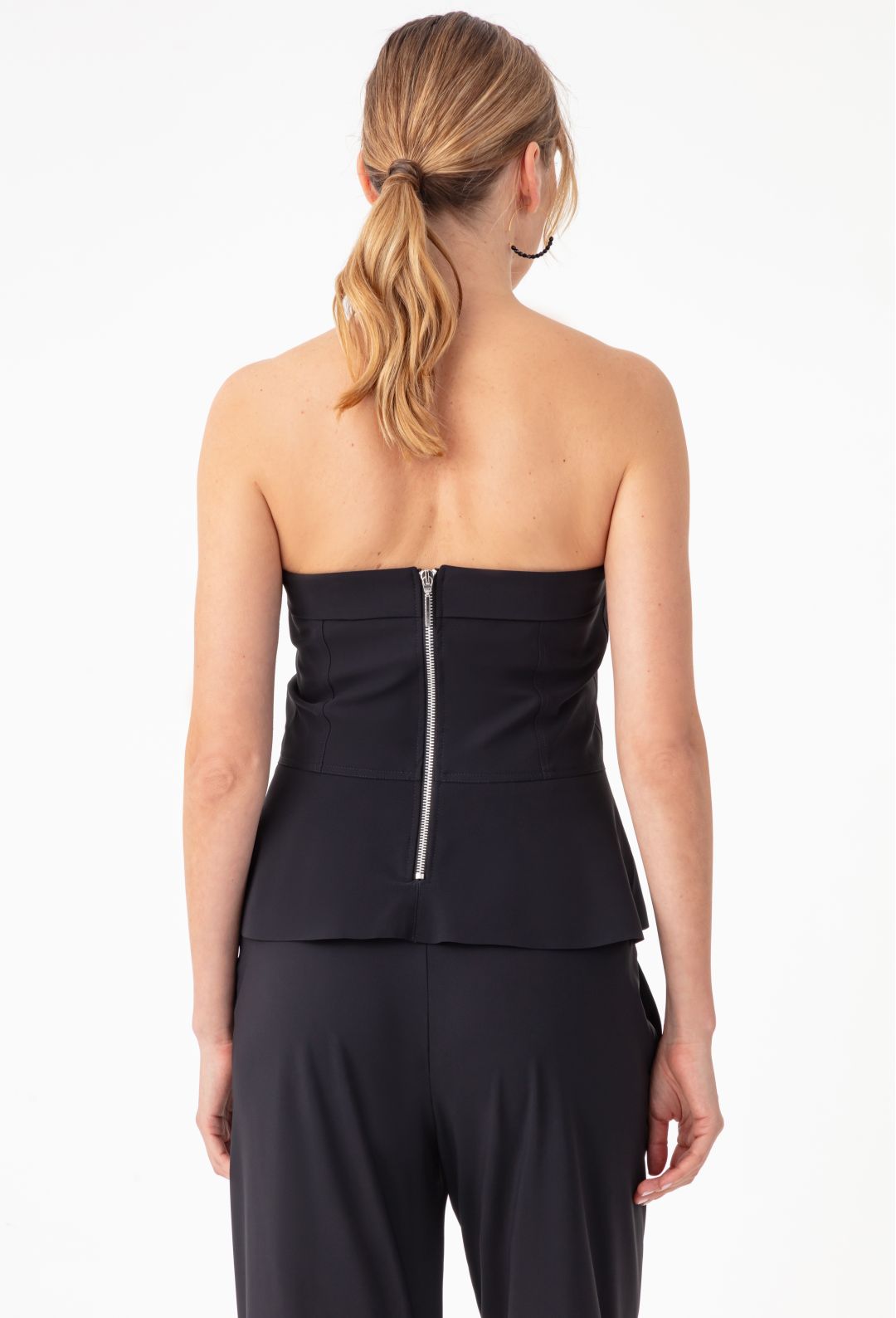 Bustier Camille noir en jersey technique