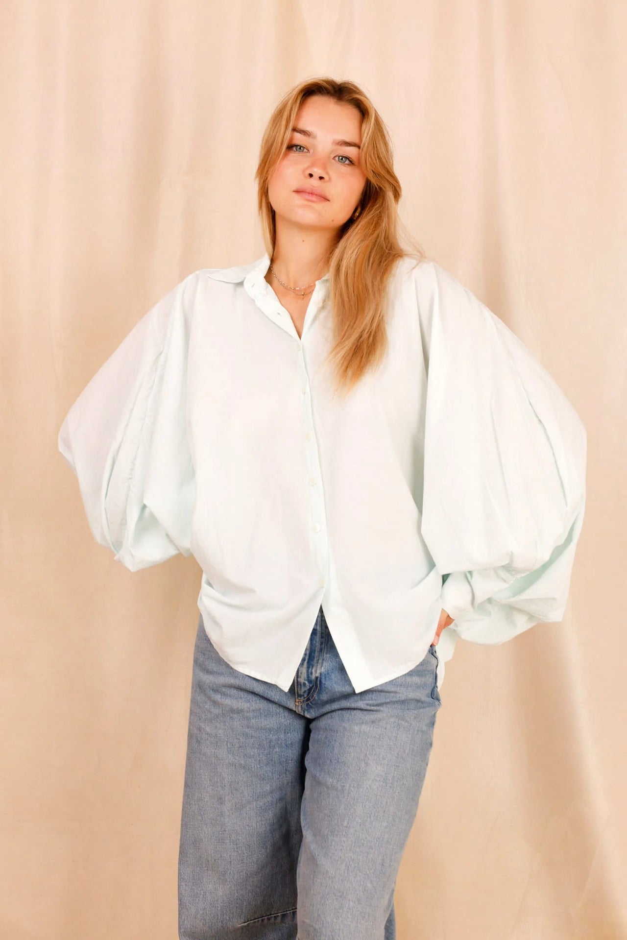 Chemise SATCHI - bleu ciel - 100 % Voile de coton