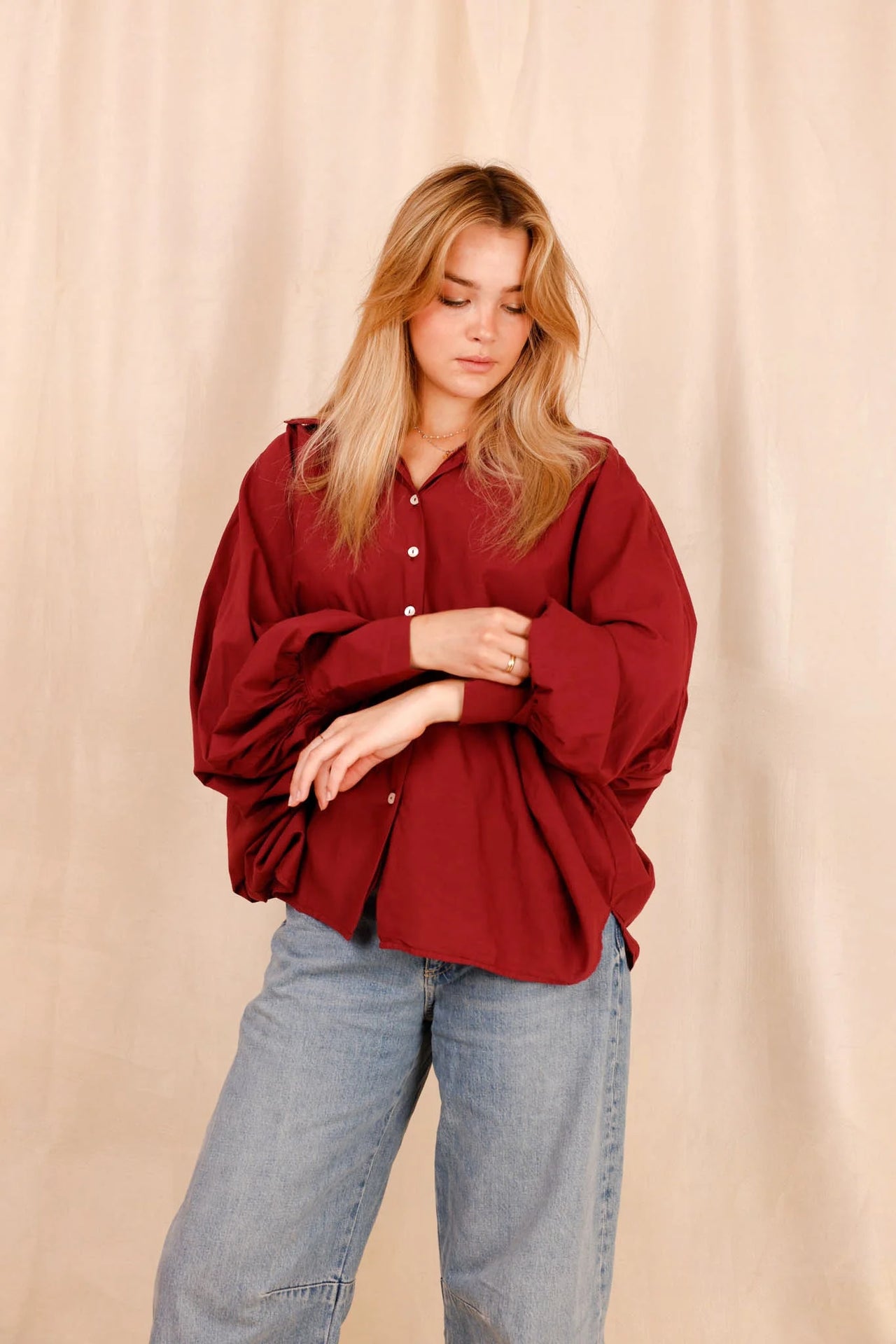 Chemise SATCHI - bordeaux - 100 % Voile de coton
