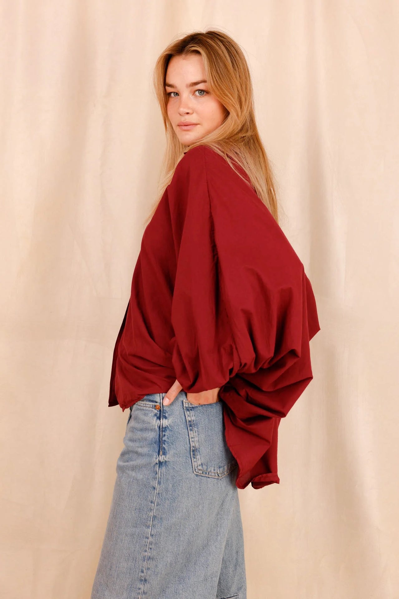 Chemise SATCHI - bordeaux - 100 % Voile de coton