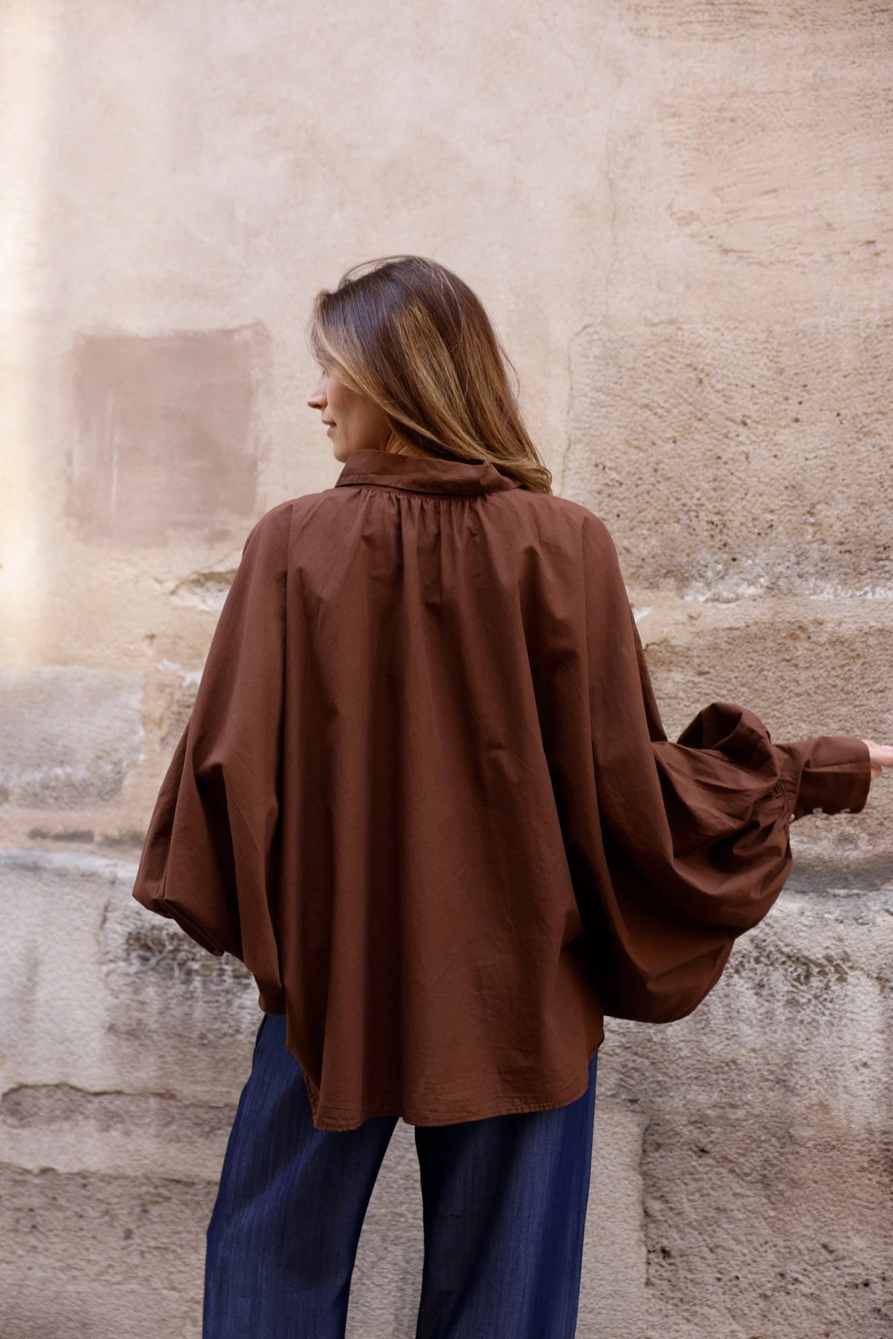 Chemise SATCHI - chocolat - 100 % Voile de coton