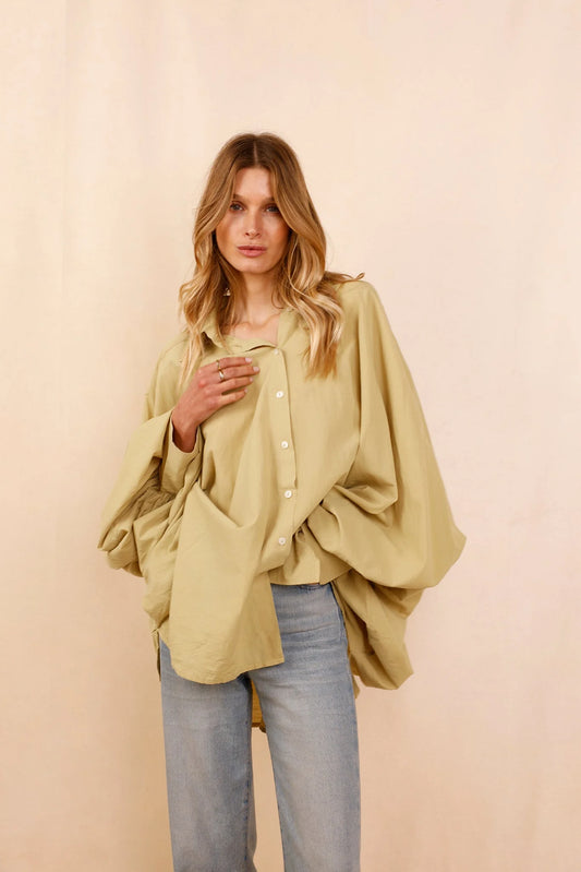 Chemise SATCHI - kaki - 100 % Voile de coton