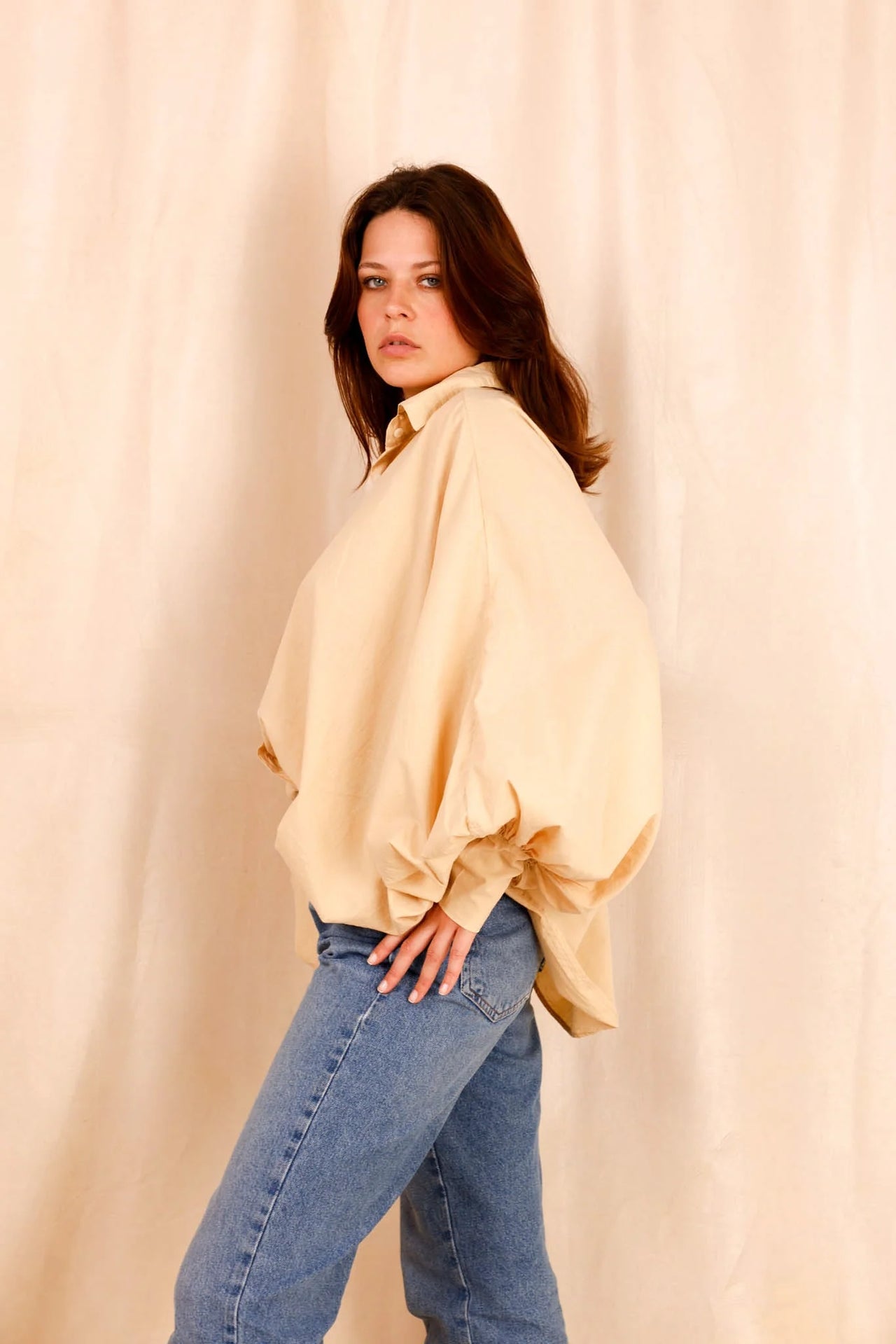 Chemise SATCHI - amande - 100 % Voile de coton
