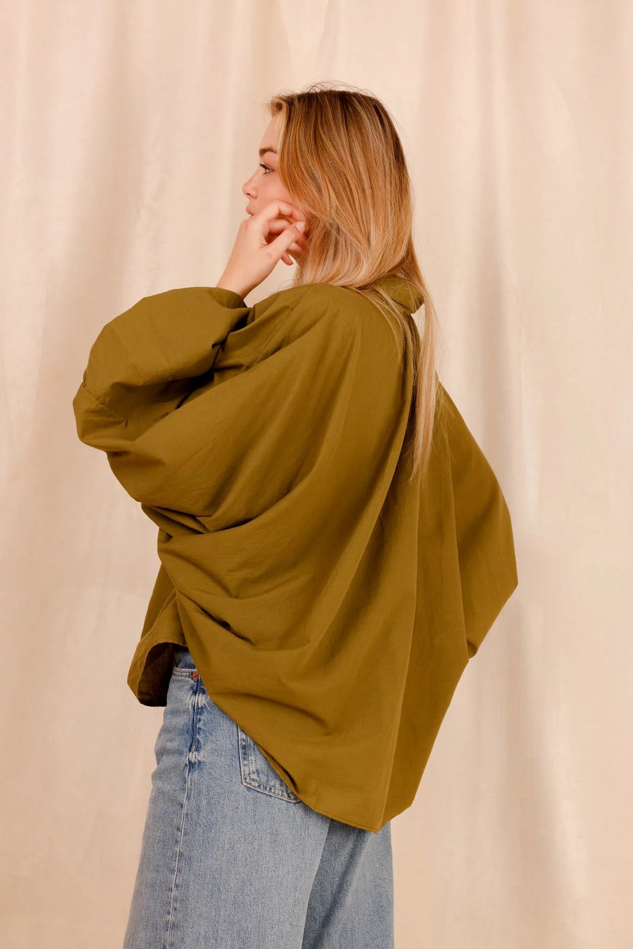 Chemise SATCHI - olive - 100 % Voile de coton