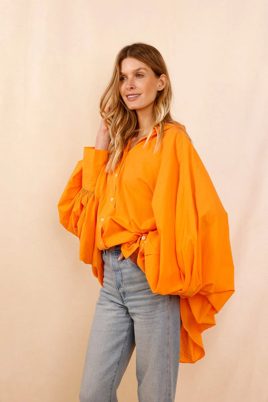 Chemise SATCHI - orange - 100 % Voile de coton