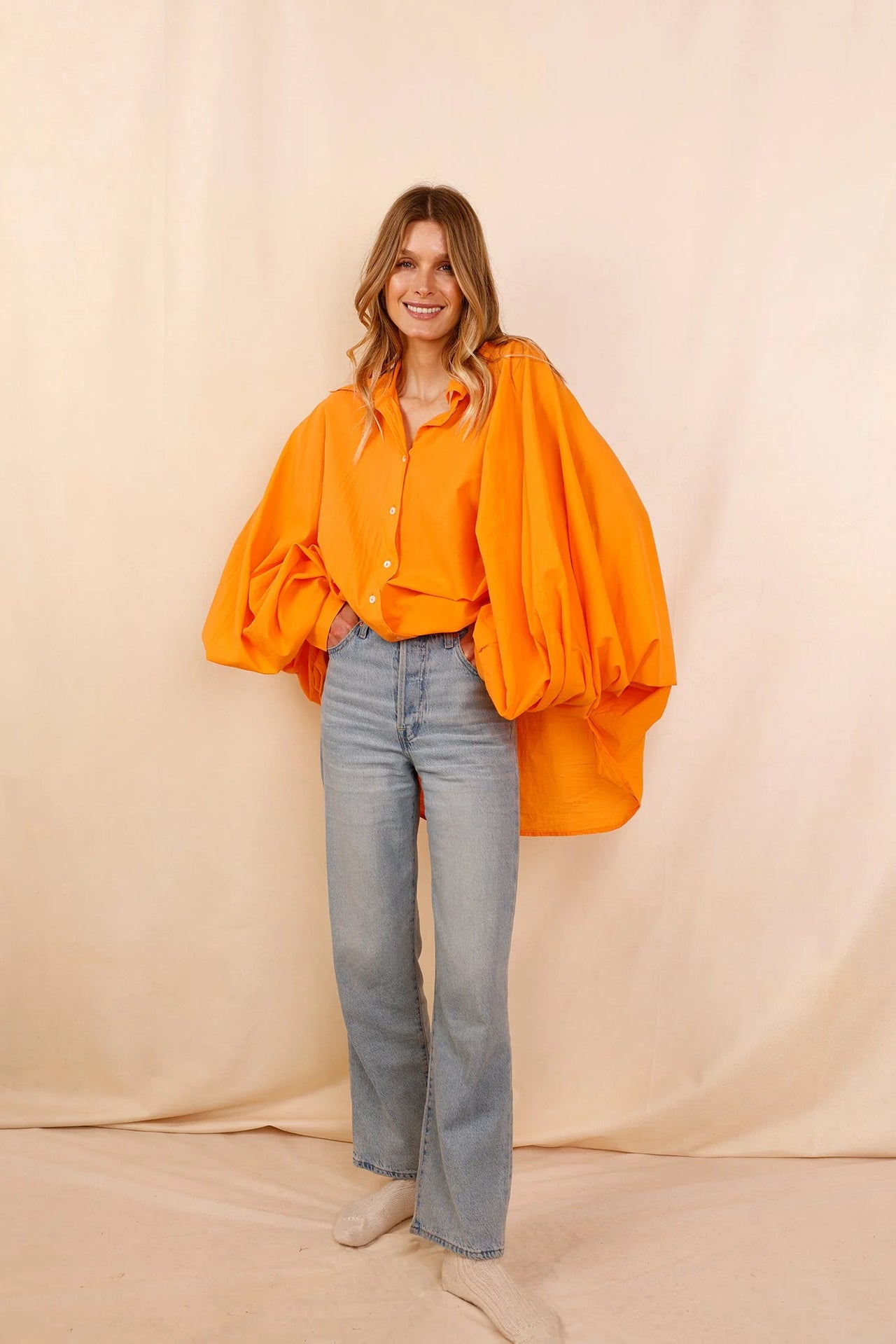 Chemise SATCHI - orange - 100 % Voile de coton