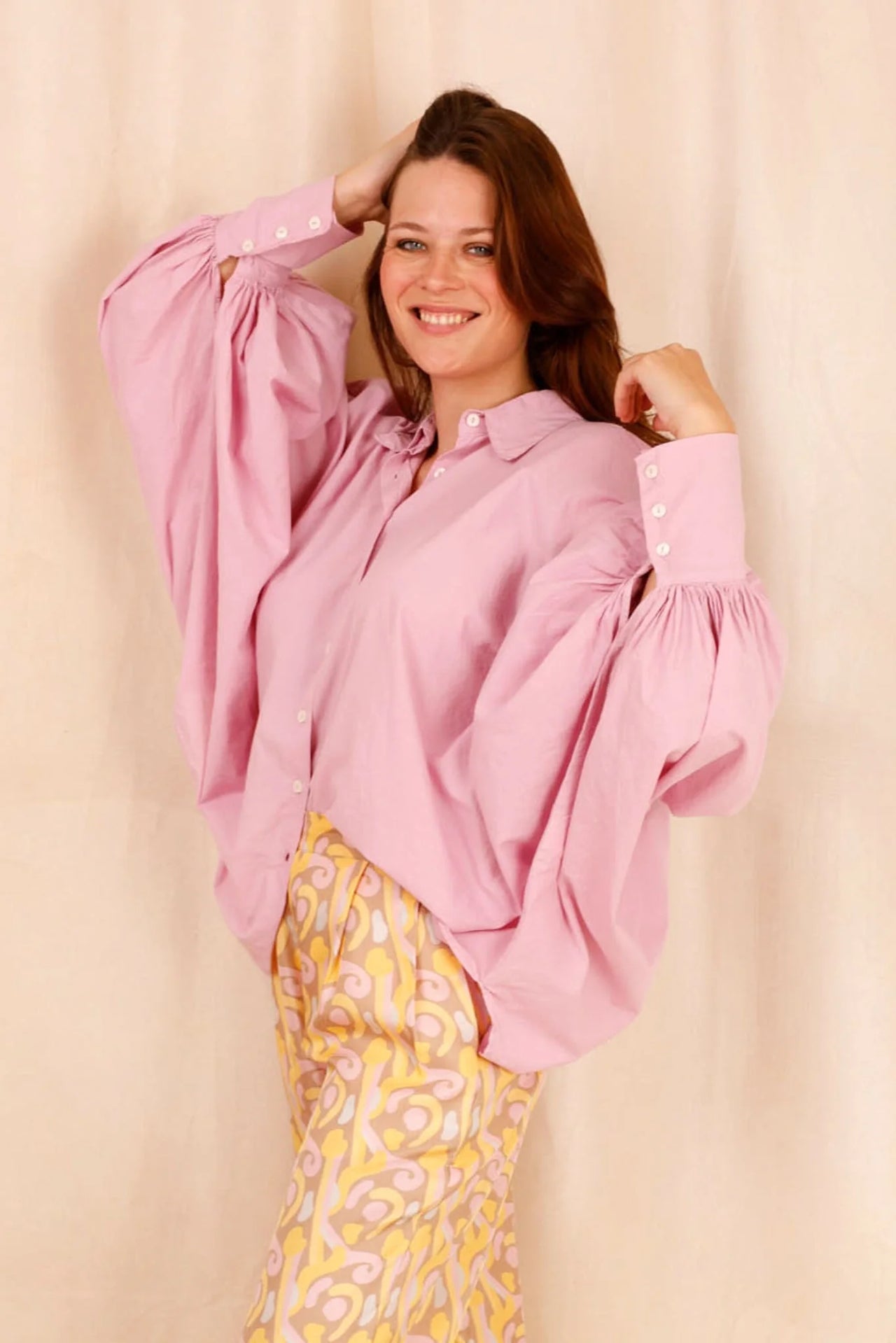 Chemise SATCHI - parme - 100 % Voile de coton