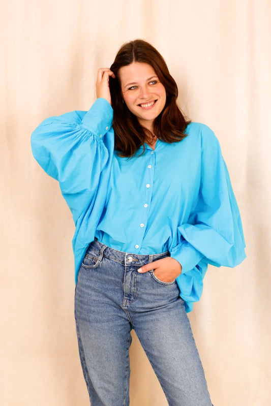 Chemise SATCHI - turquoise - 100 % Voile de coton
