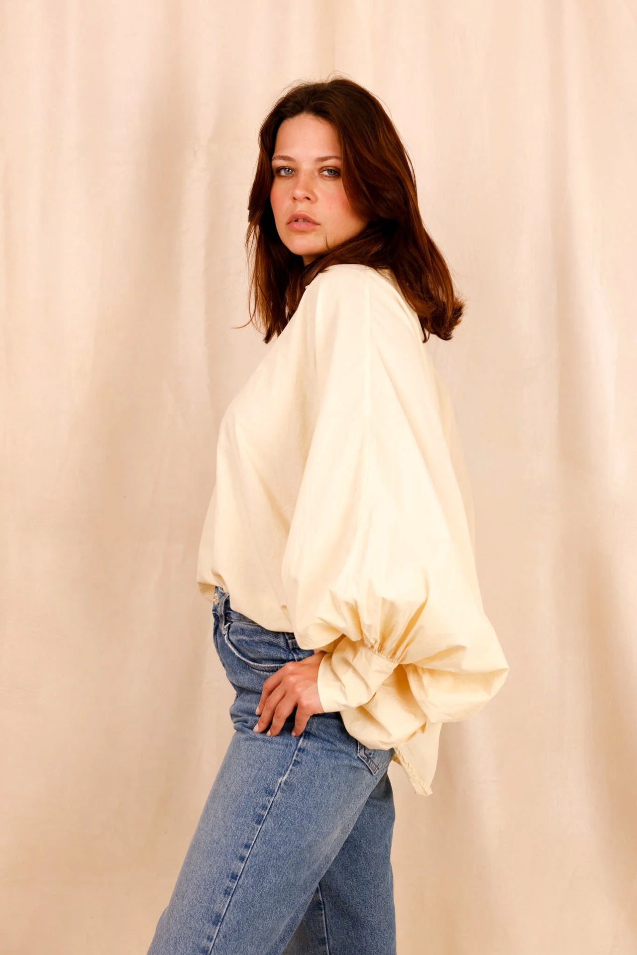 Chemise SATCHI - vanille - 100 % Voile de coton