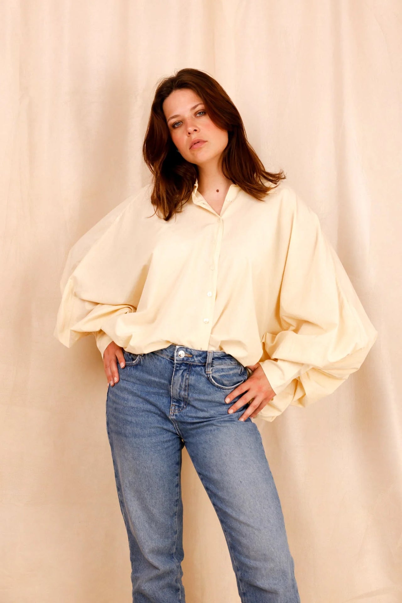 Chemise SATCHI - vanille - 100 % Voile de coton