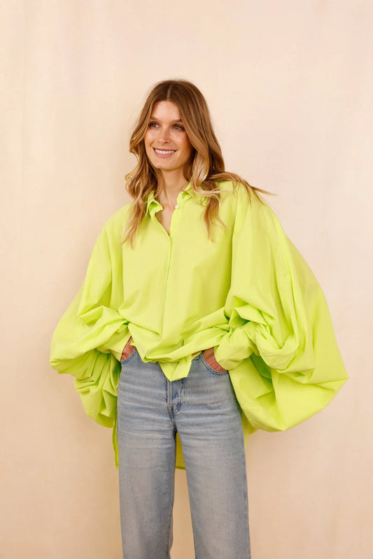 Chemise SATCHI - vert fluo - 100 % Voile de coton