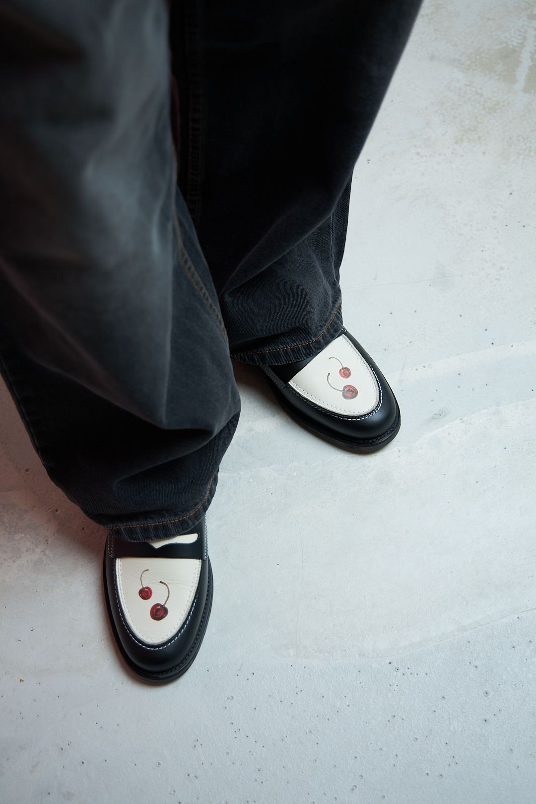 Mocassins Wilde Black & White Cherry