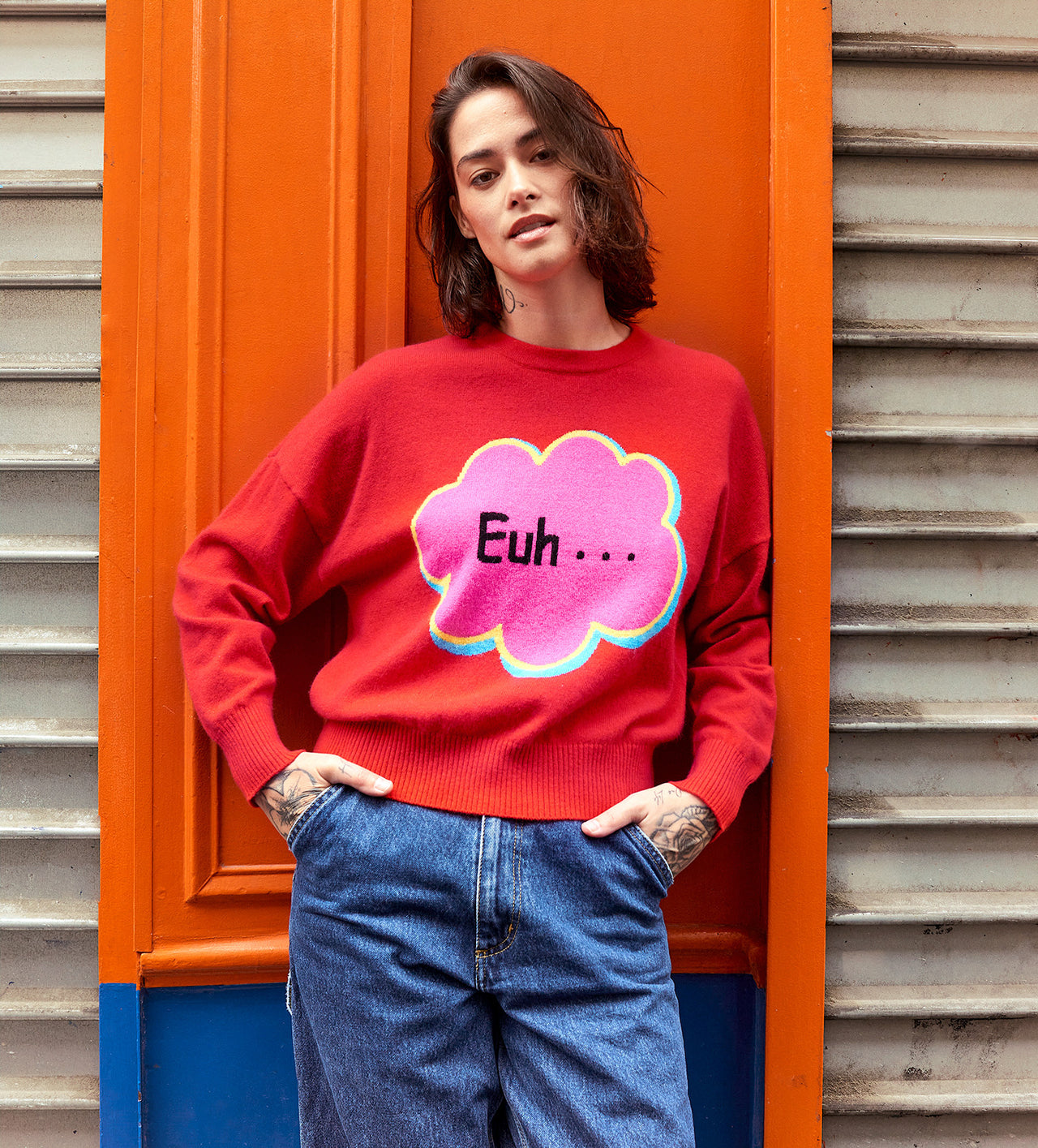 EUH... - Pull Cachemire Femme | Rouge