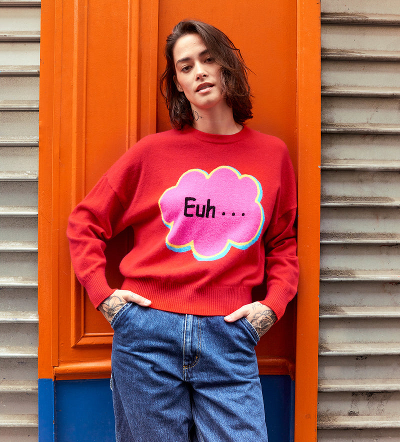 EUH... - Pull Cachemire Femme | Rouge