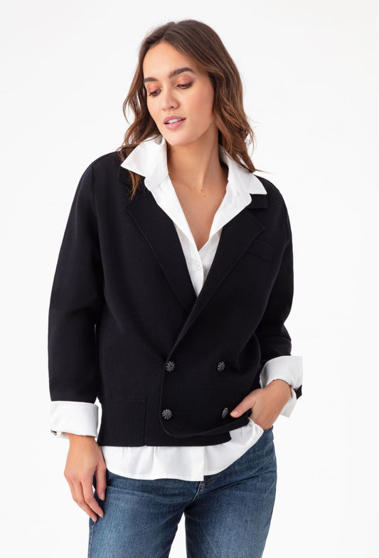 Gilet Megane en maille noire