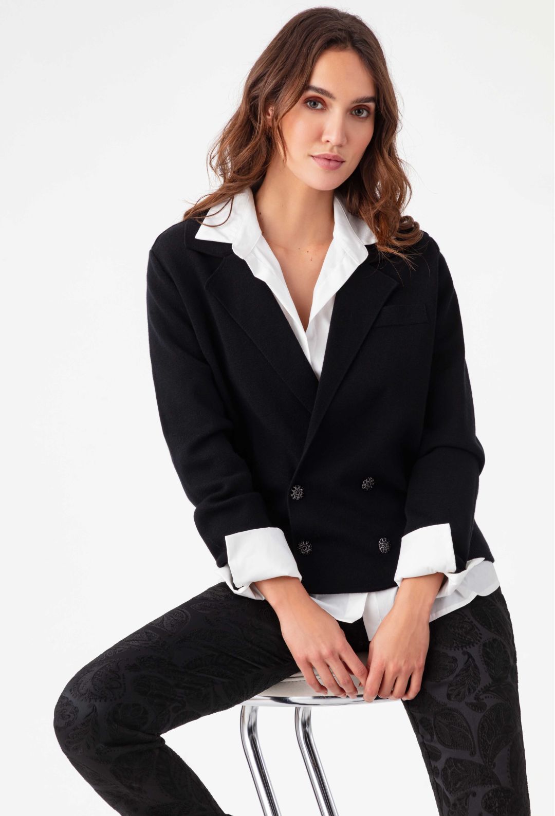 Gilet Megane en maille noire