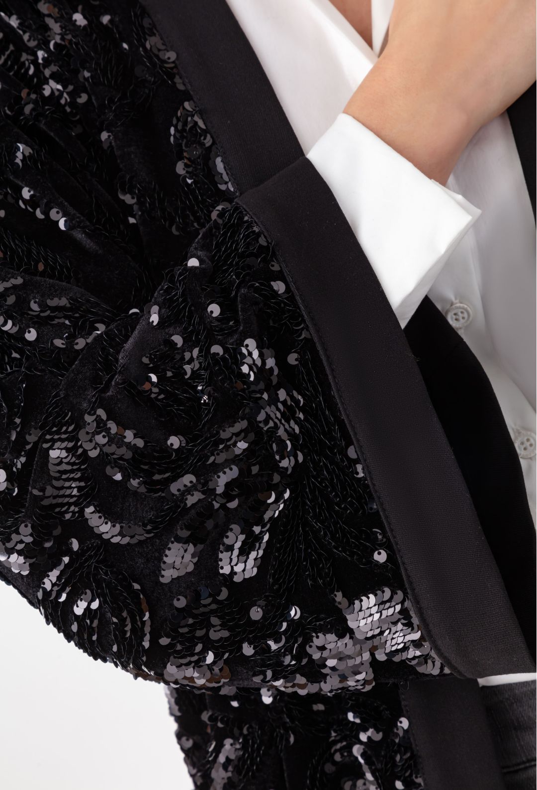 Kimono Rosie noir en sequins