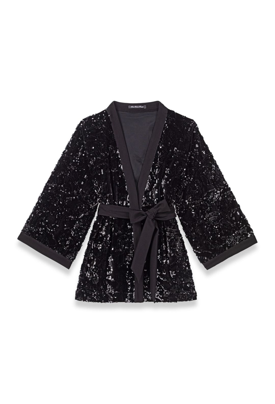Kimono Rosie noir en sequins