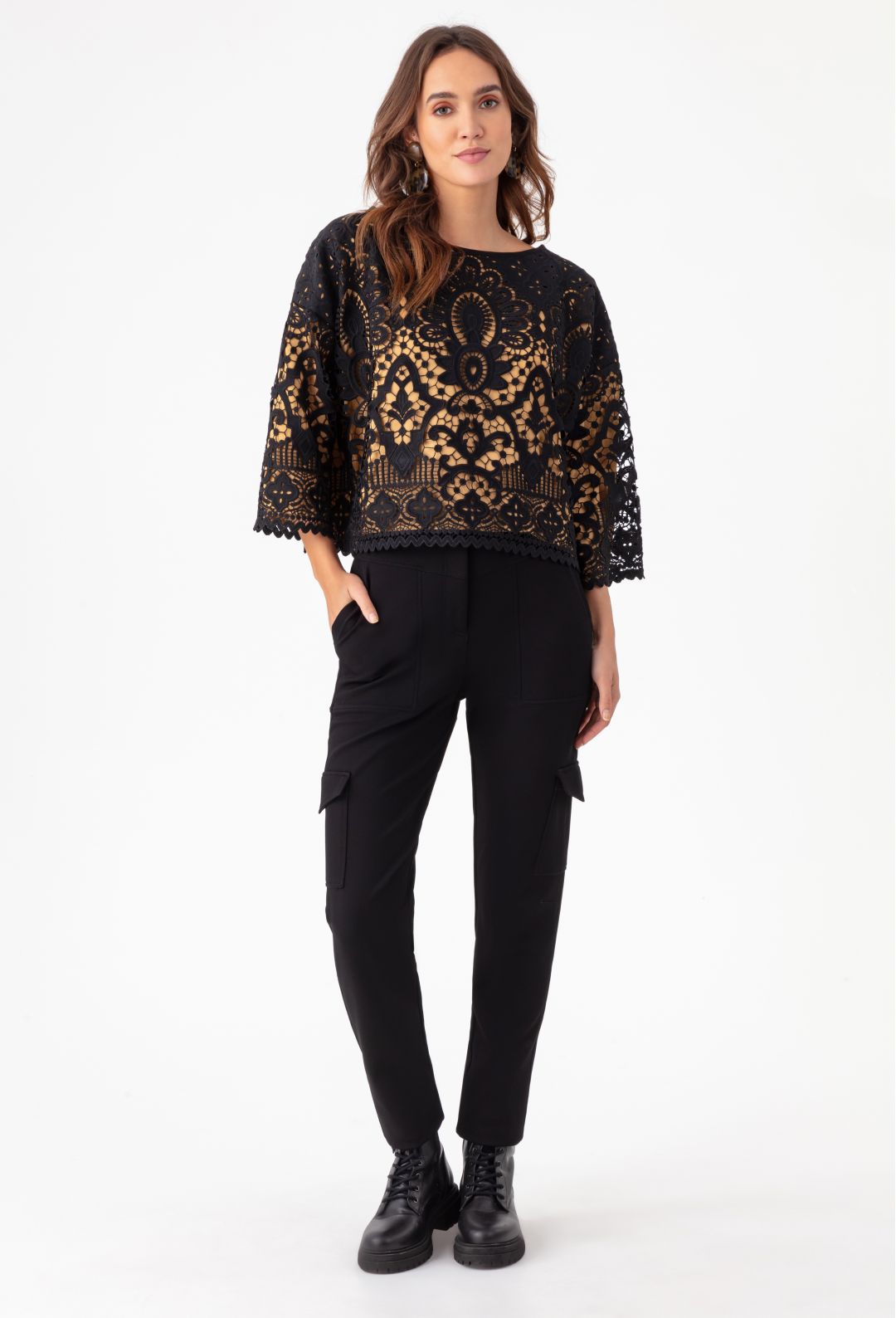 Pantalon à poches Kamila noir