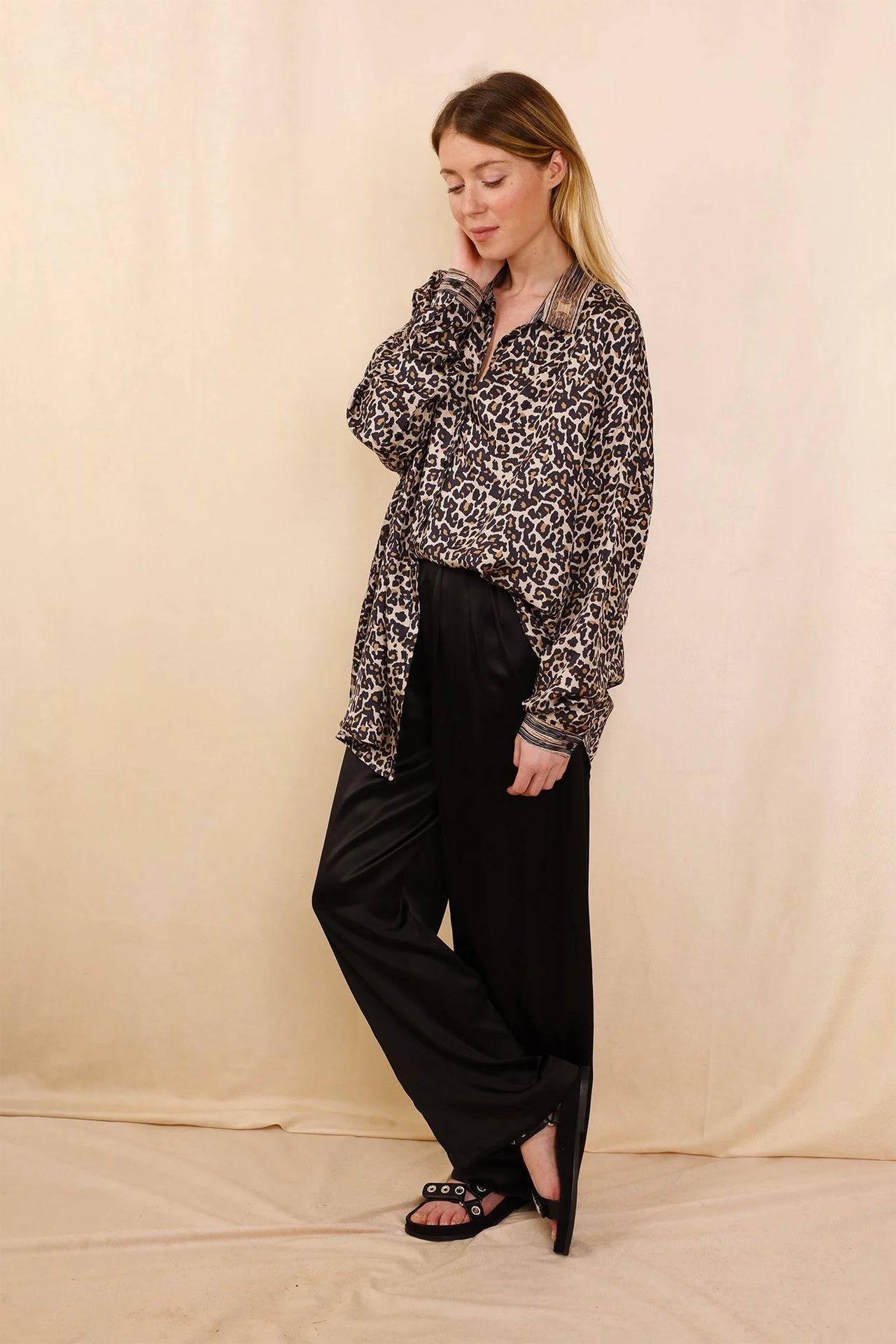 Pantalon ANGE Noir - 100% soie