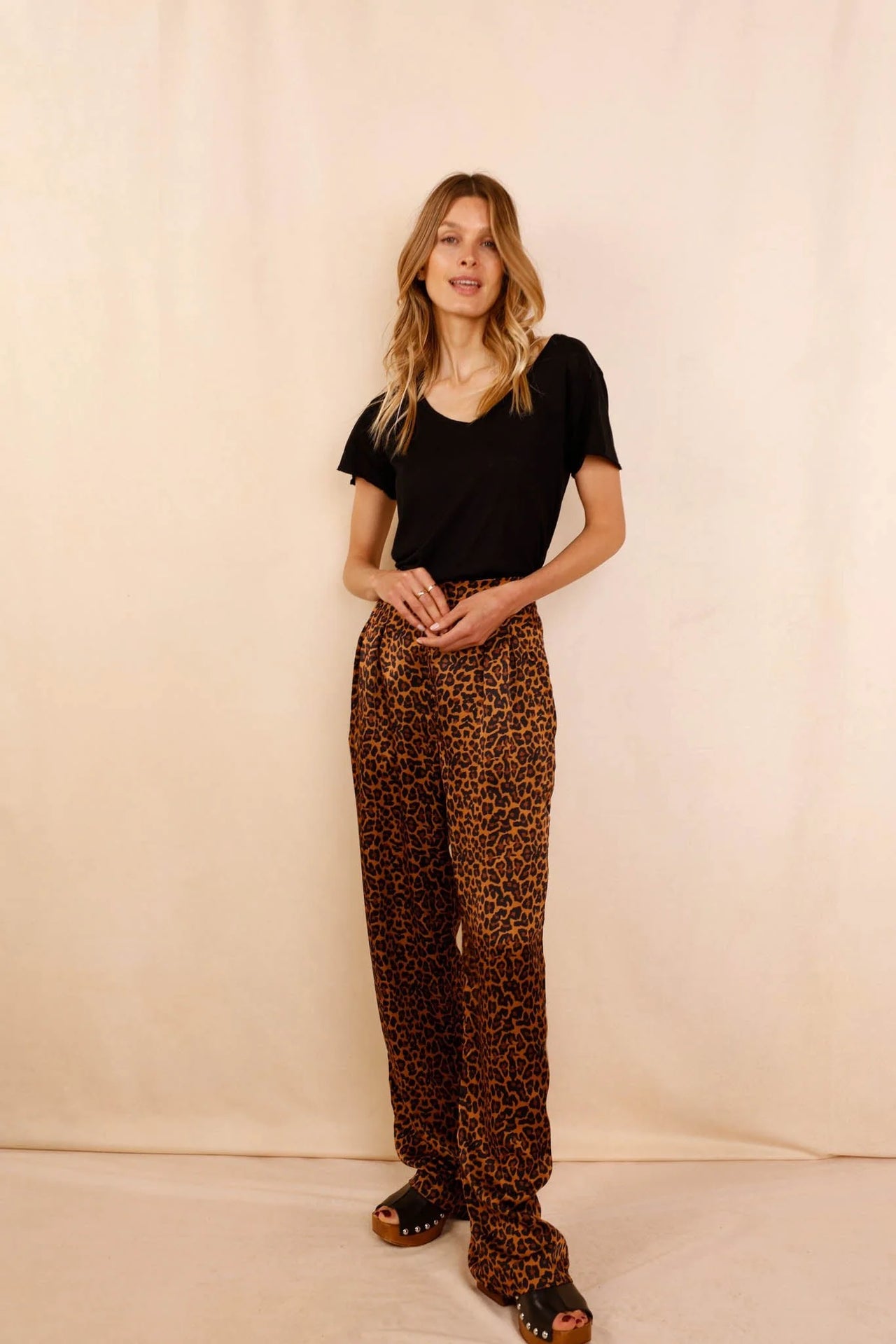 Pantalon ANGE Léopard - 100% soie