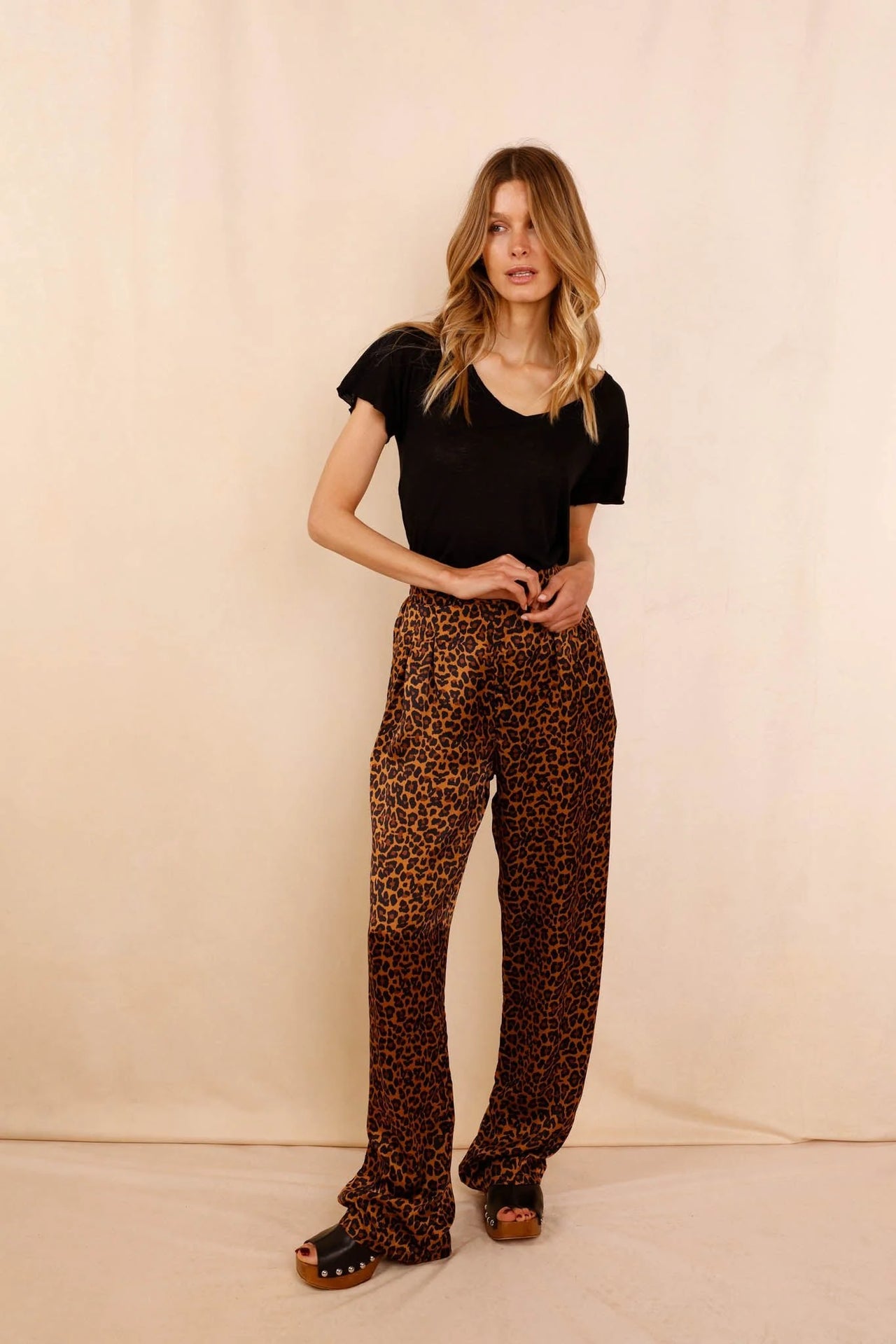Pantalon ANGE Léopard - 100% soie