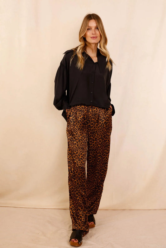 Pantalon ANGE Léopard - 100% soie