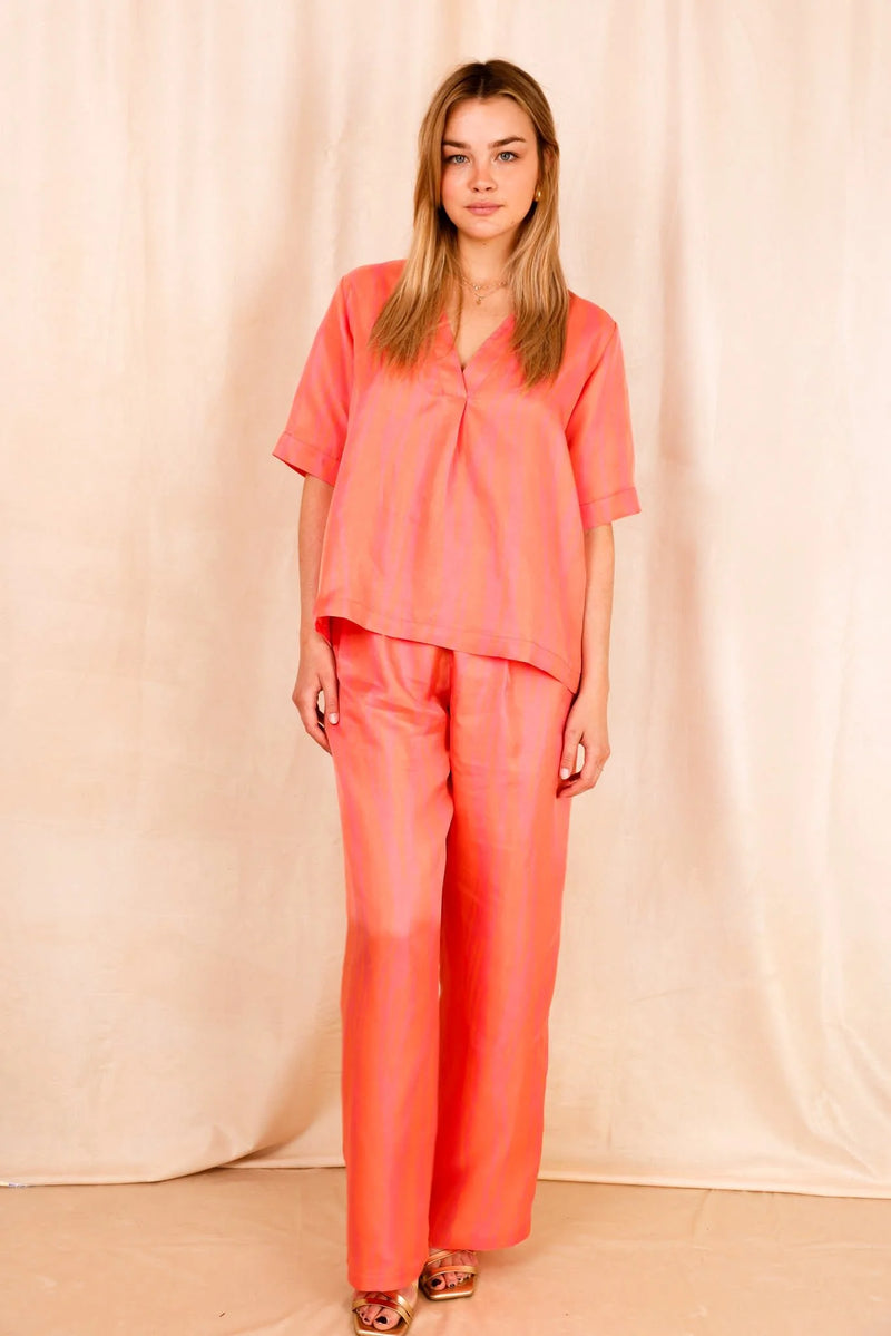 Pantalon ANGE Rose - 100% soie