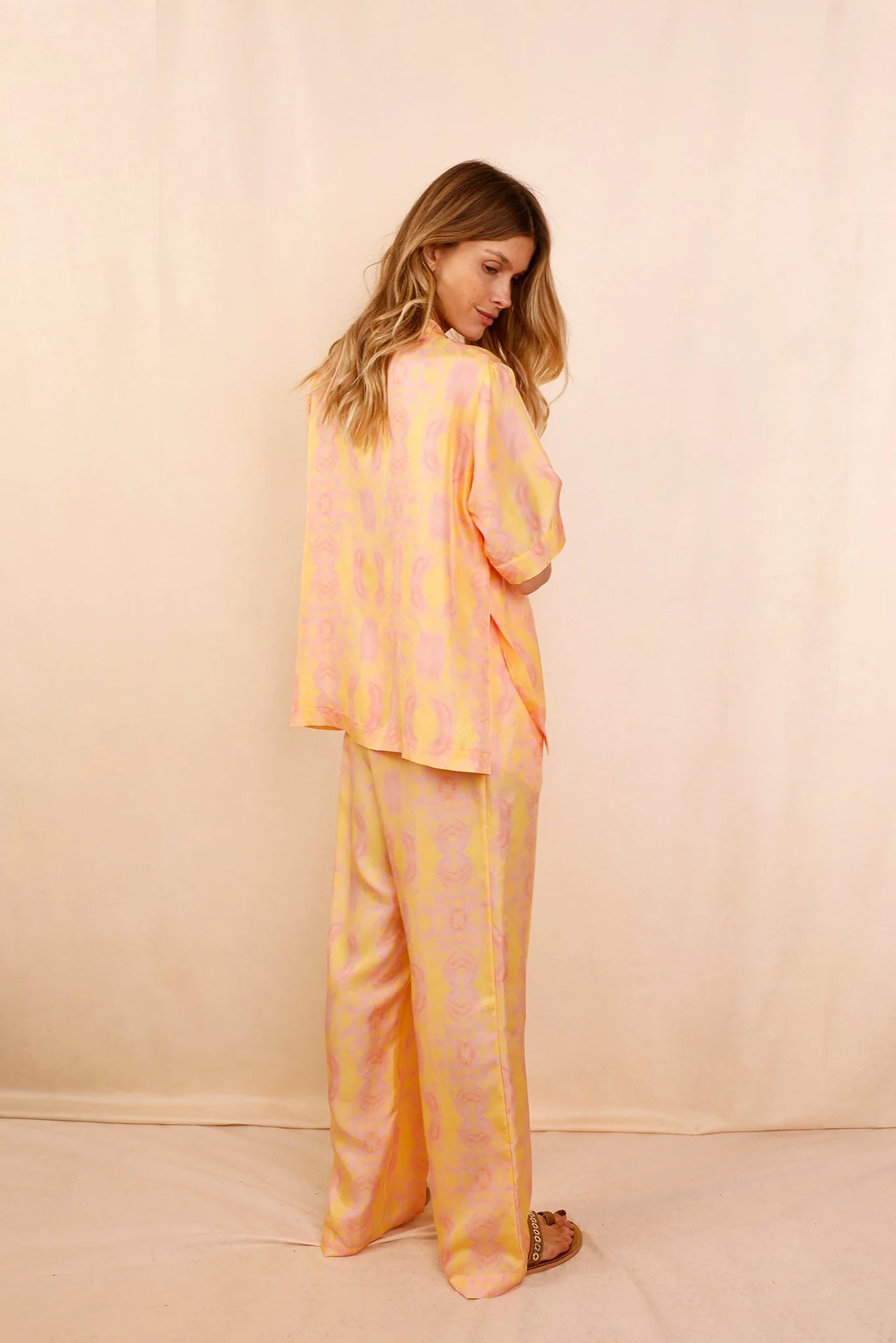 Pantalon ANGE Yellow Summer - 100% soie