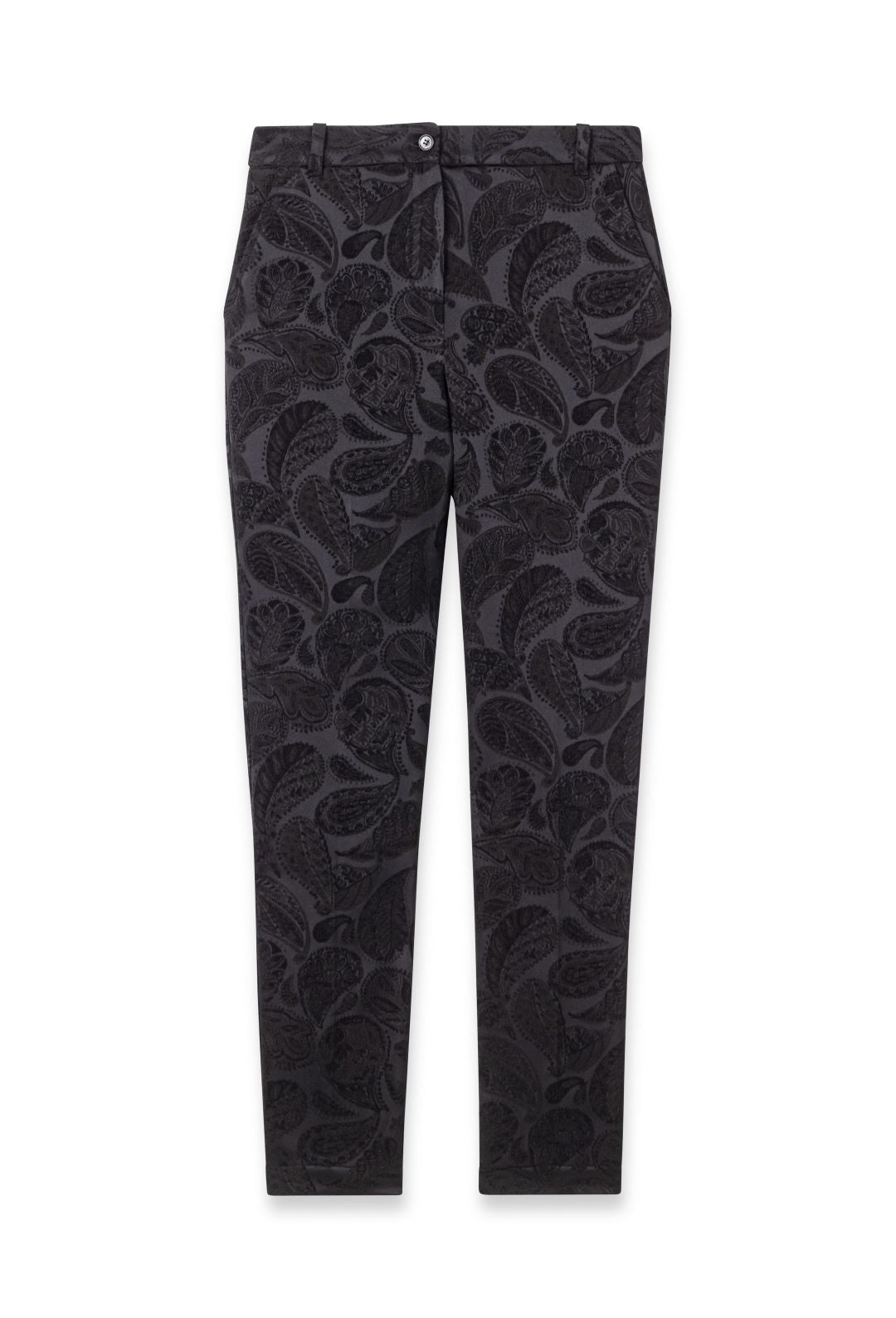 Pantalon cigarette Baker en jacquard noir