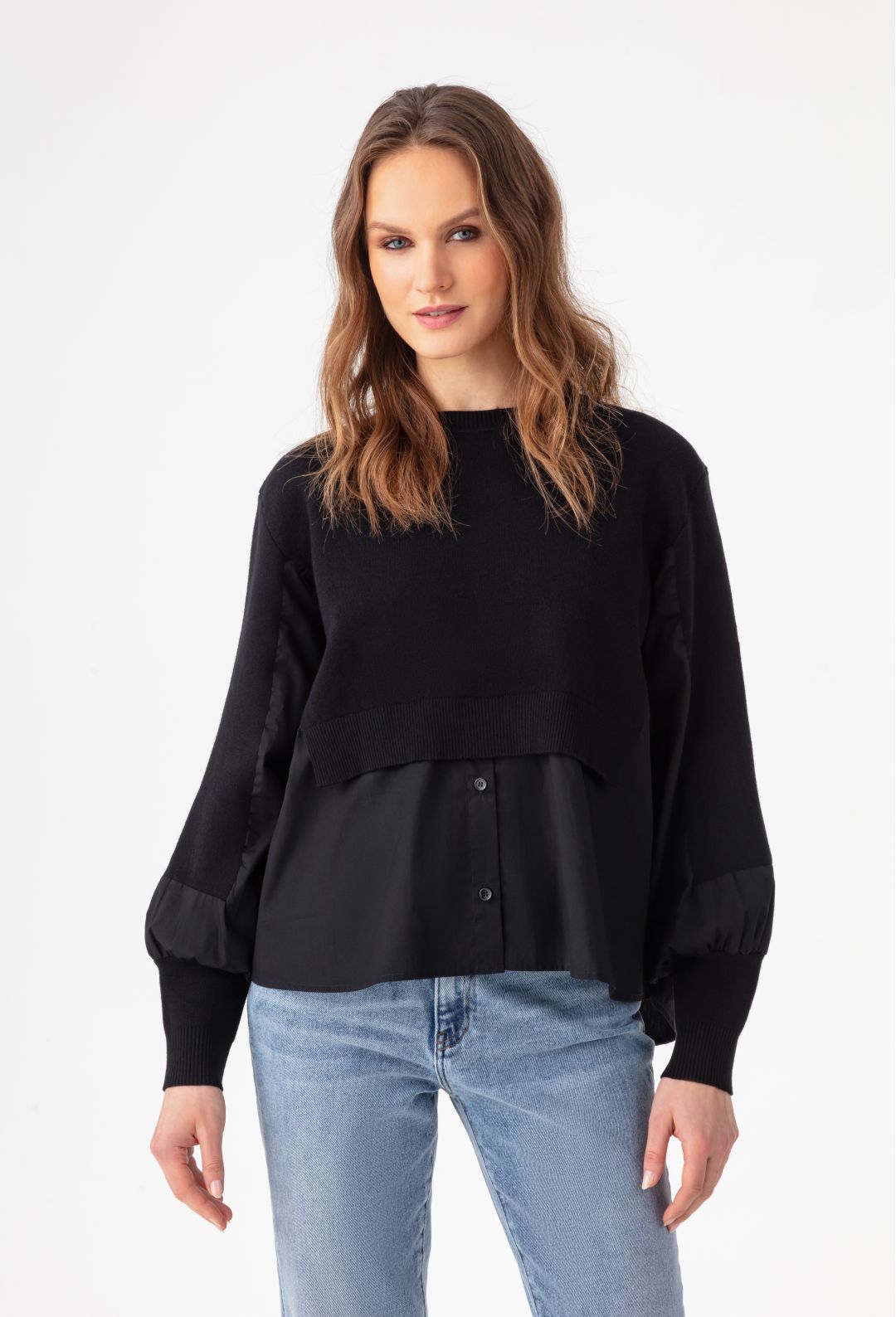 Pull Raven Chemise Noir en Laine