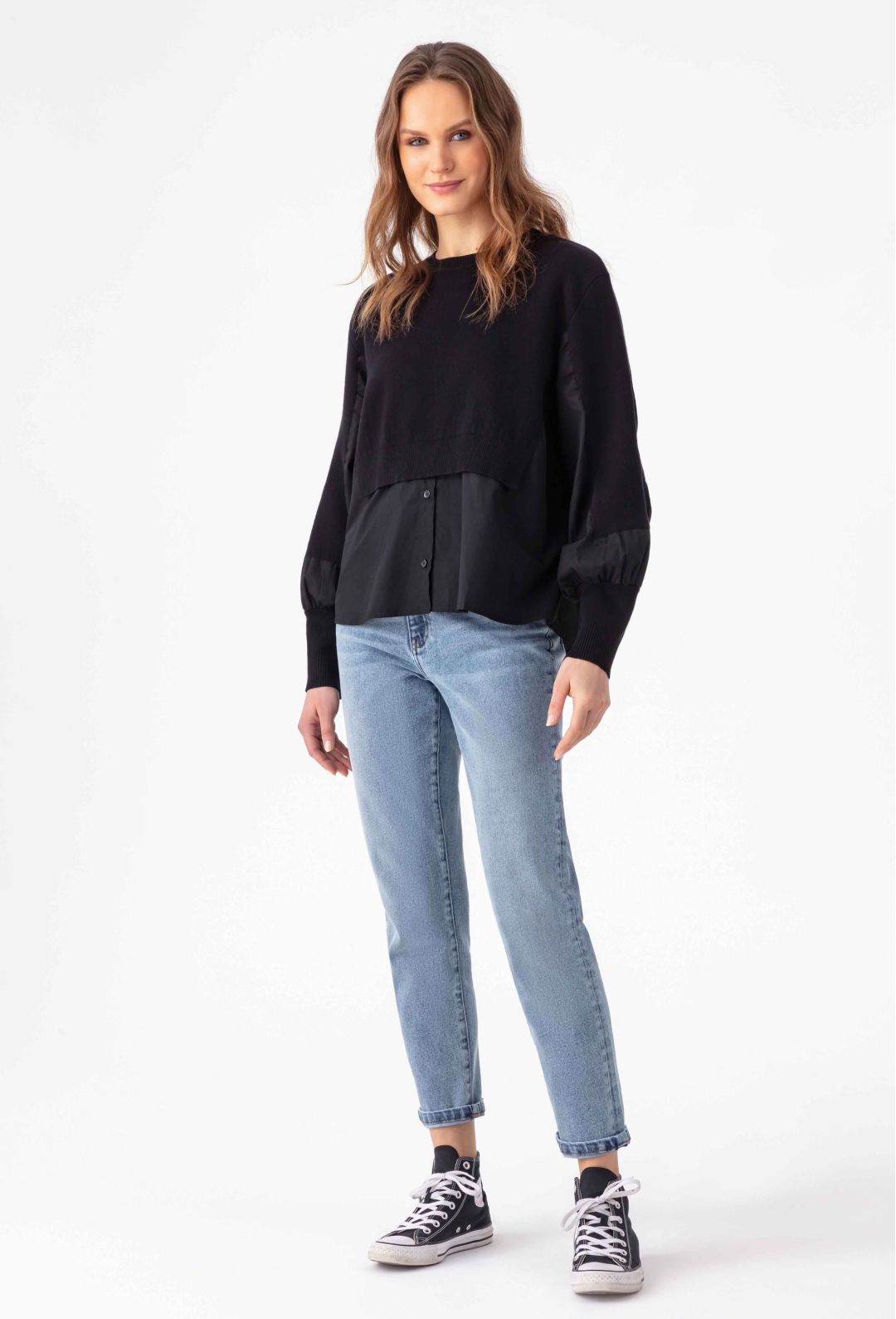 Pull Raven Chemise Noir en Laine