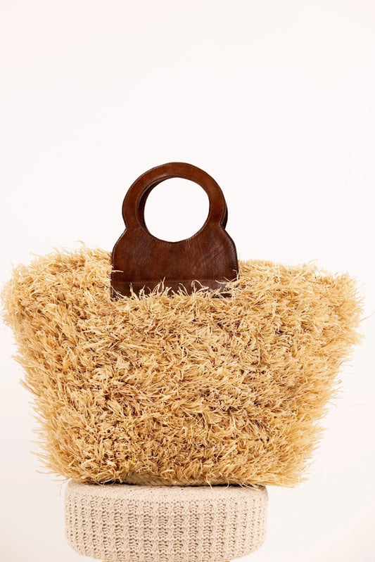 Sac ROMY - Raphia naturel et cuir