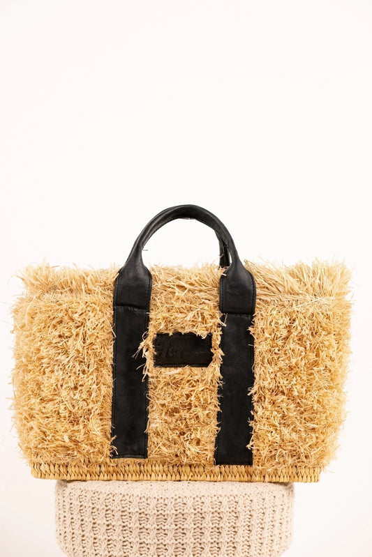 Sac ZOEY - Raphia naturel et cuir