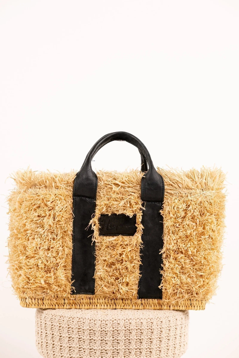Sac ZOEY - Raphia naturel et cuir