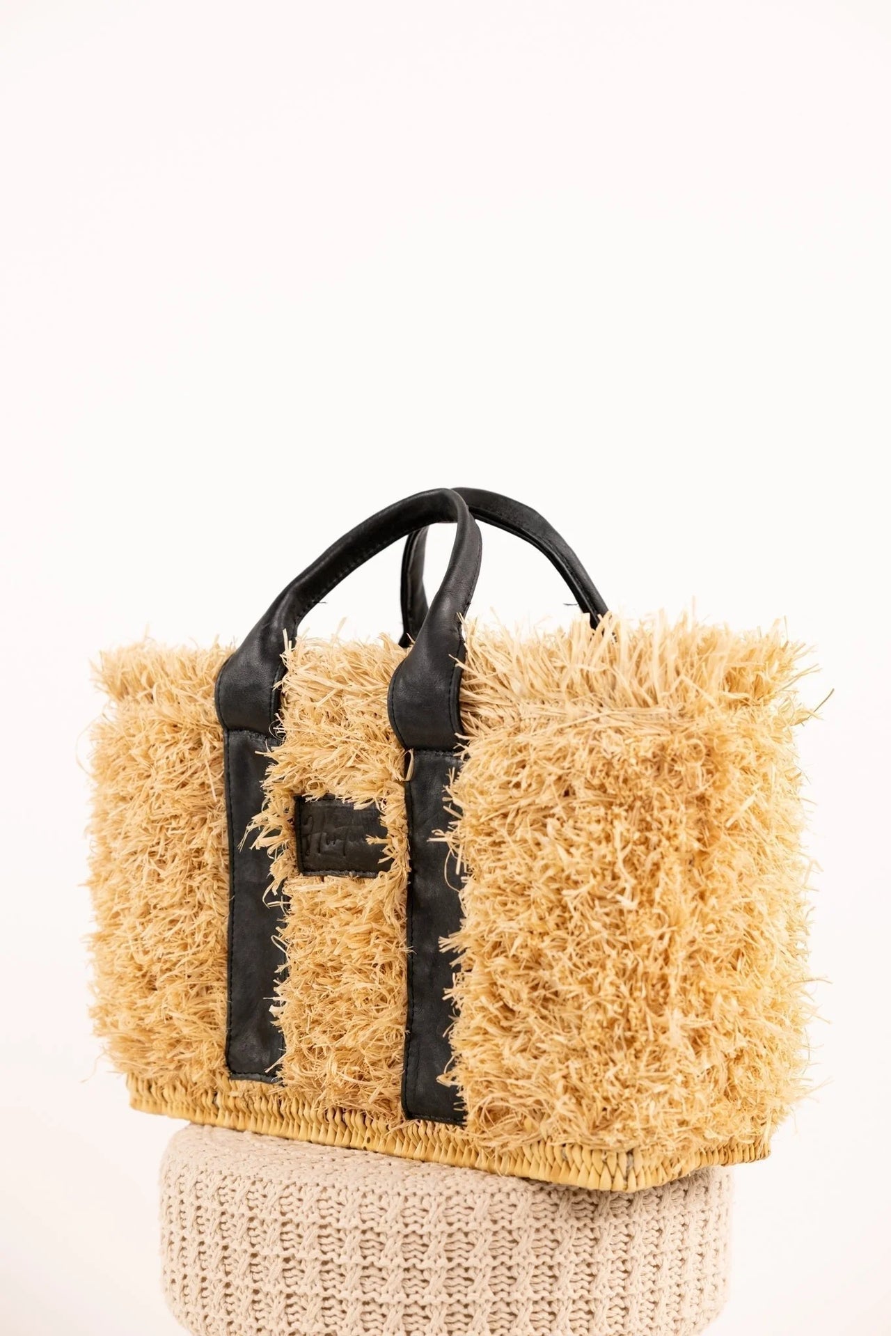Sac ZOEY - Raphia naturel et cuir