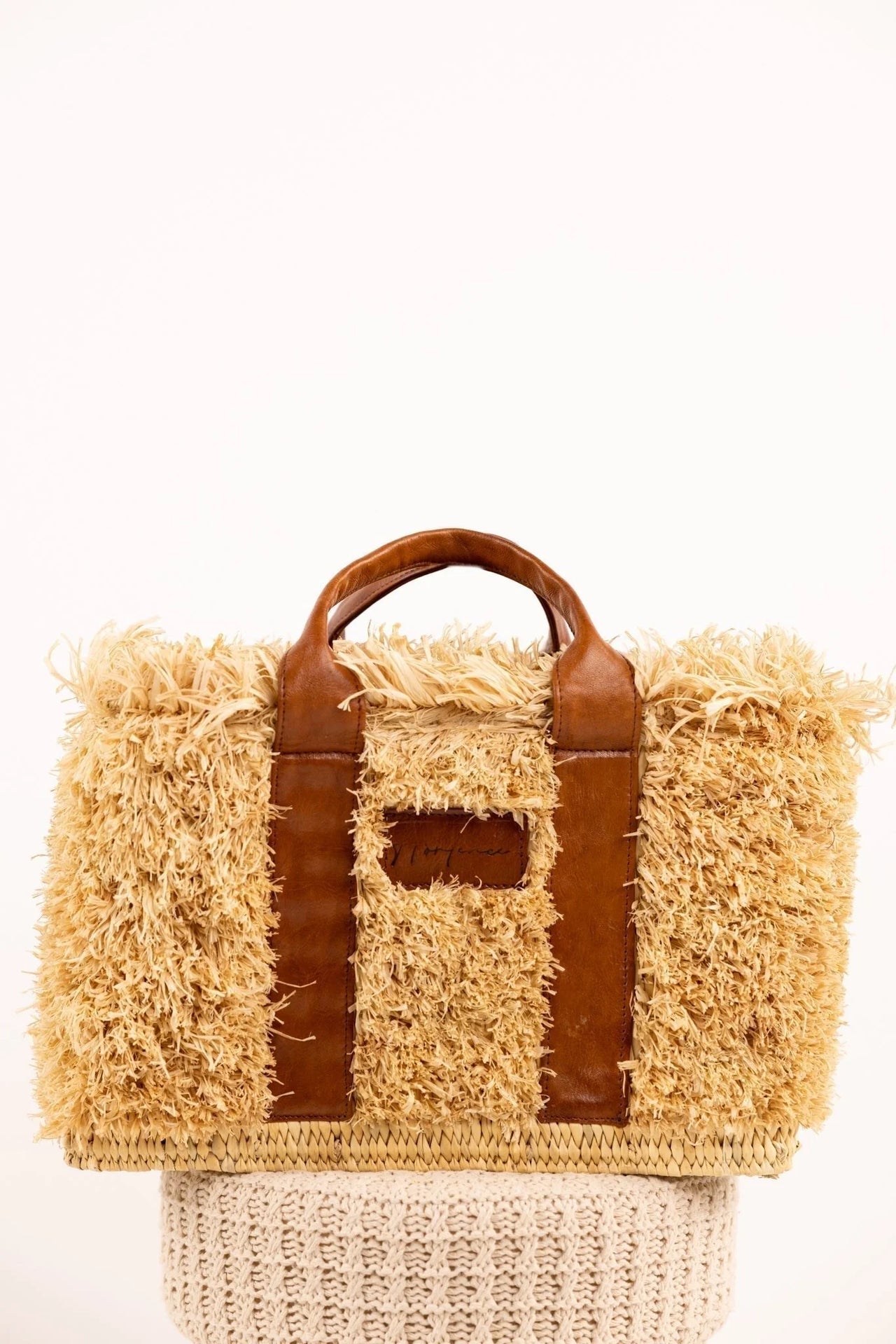Sac ZOEY - Raphia naturel et cuir